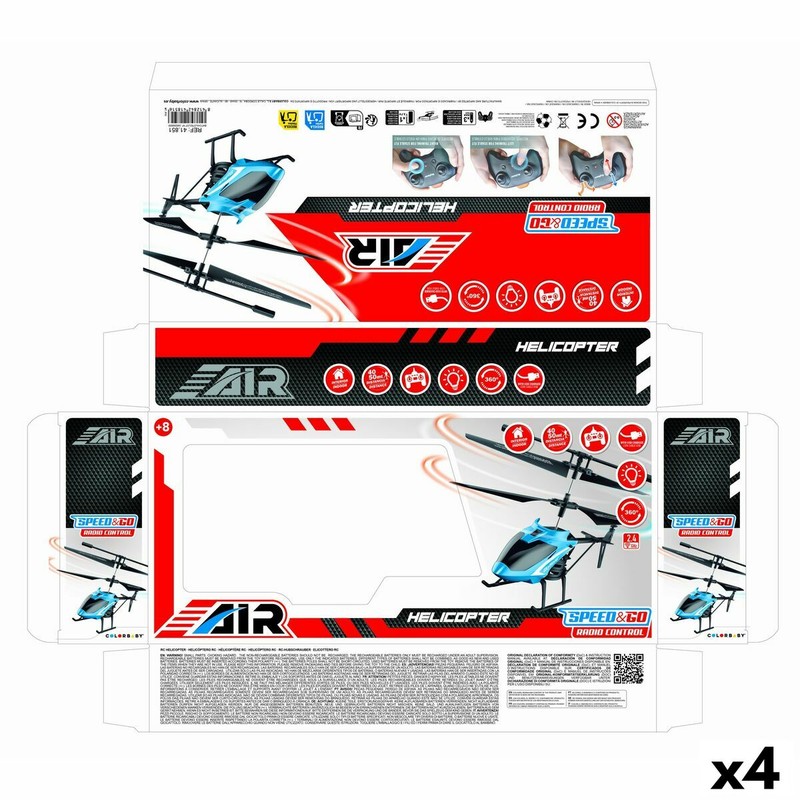 Helicóptero Colorbaby en su caja, el regalo perfecto para pequeños pilotos