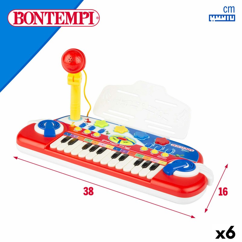 Vista superior del piano electrónico infantil Bontempi