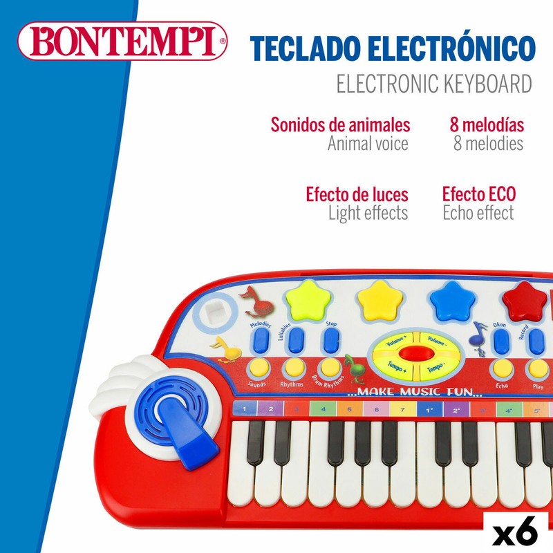 Empaque del piano electrónico infantil Bontempi, listo para regalar