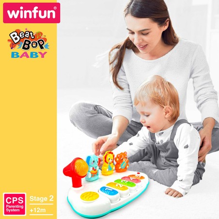 Piano infantil educativo con micrófono luminoso