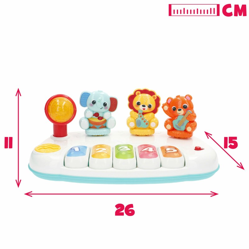 Teclado musical Winfun con figuras de elefante y león