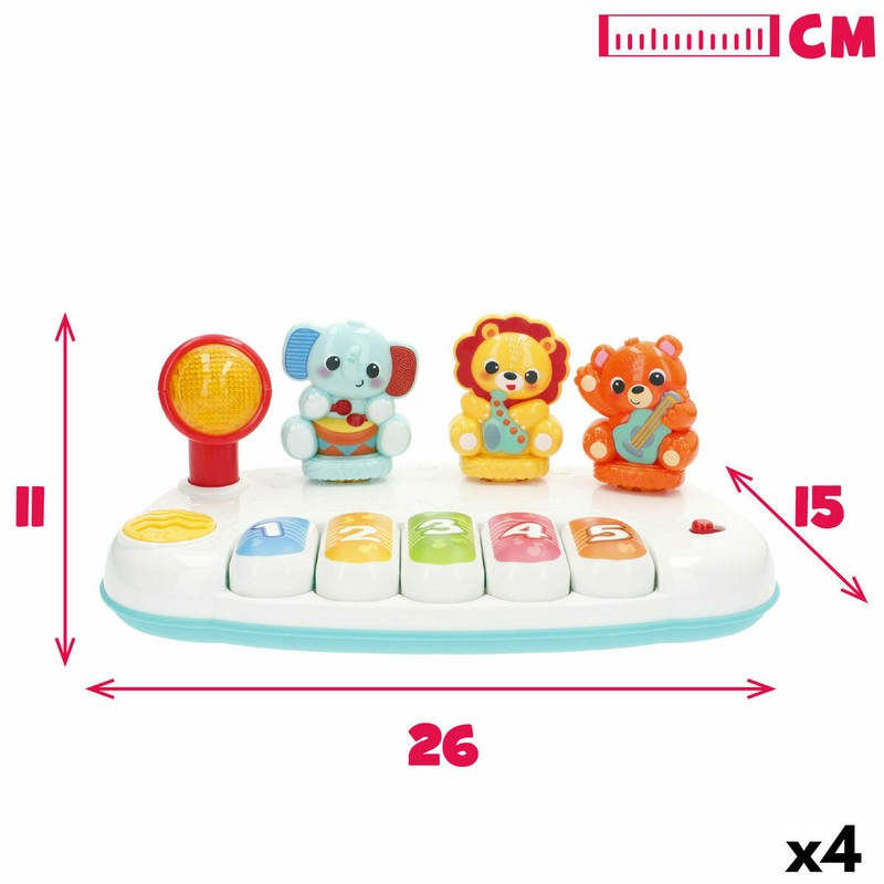Diseño colorido del piano de animales de la jungla