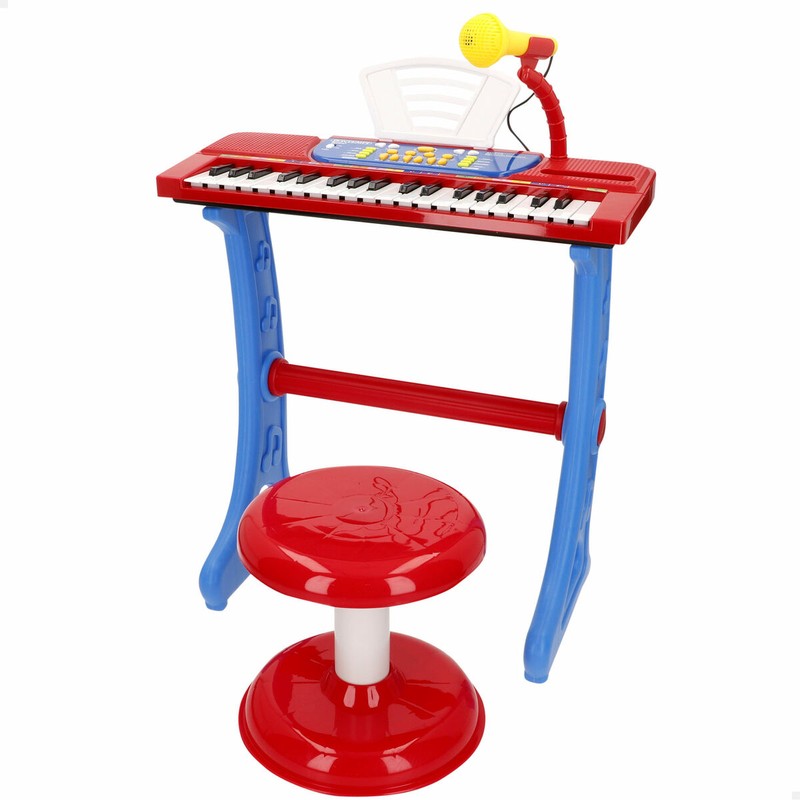 Piano con taburete y microfono para pequeños artistas