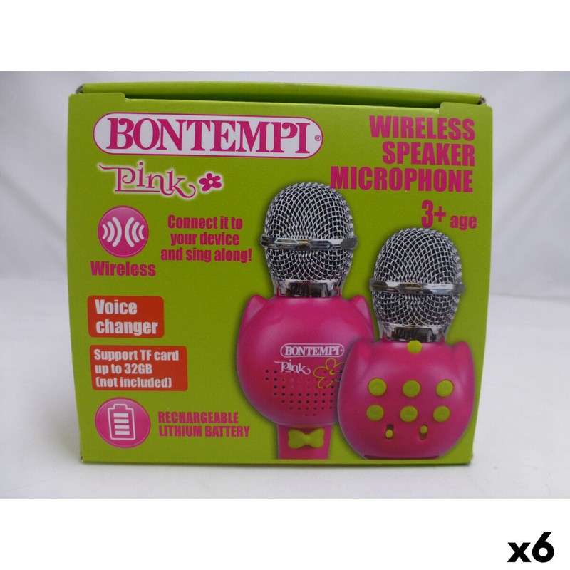 Micrófonos con altavoz integrado y efectos de voz para karaoke infantil
