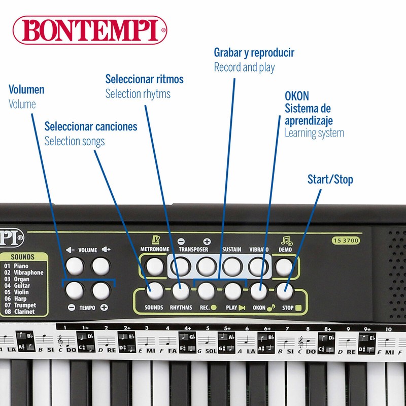 Juguete musical educativo Bontempi con funciones de grabación