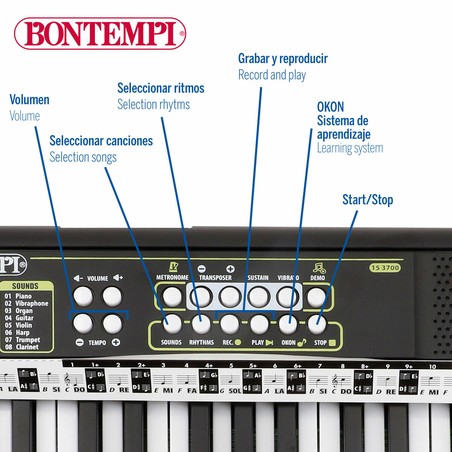 Juguete musical educativo Bontempi con funciones de grabación