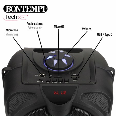 Micrófono karaoke infantil Bontempi con luces RGB, diversión asegurada