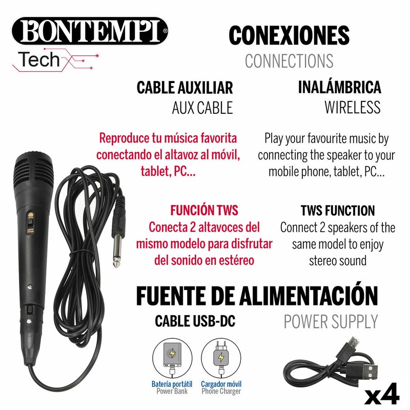 Altavoz musical con USB y MicroSD, reproduce toda tu música