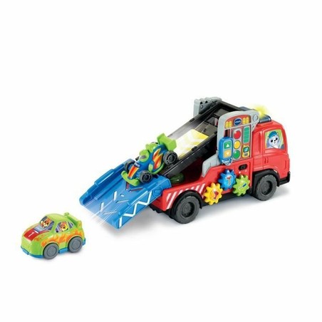 Juguete construcción motricidad fina: Bebé manipulando el camión Vtech.