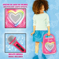 Micrófono Karaoke Infantil Barbie, altavoz portátil para niños y niñas 2