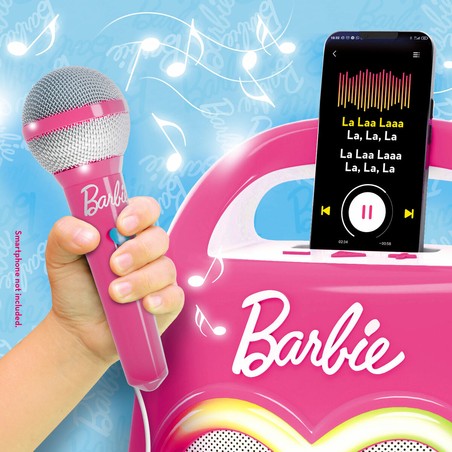 Detalle del asa de transporte del altavoz karaoke para niños