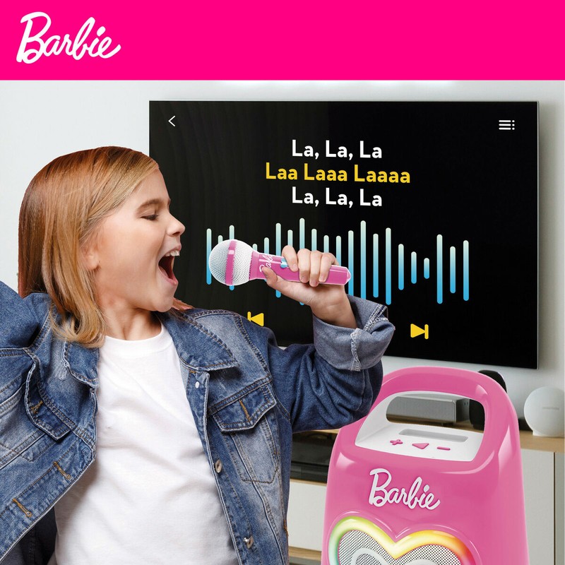 Kit de micrófono y altavoz karaoke Barbie, ideal para regalo
