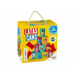 Juegos habilidad niños Cayro con botes de colores y lanzador