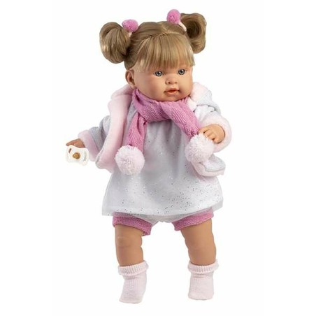 Muñeca Llorens 42 cm con cuerpo blandito, ideal para abrazar y cuidar con cariño.