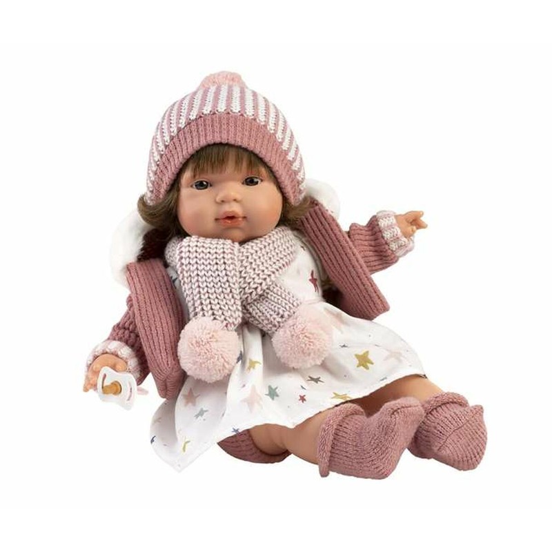 Muñeca llorona interactiva con cuerpo de tela suave
