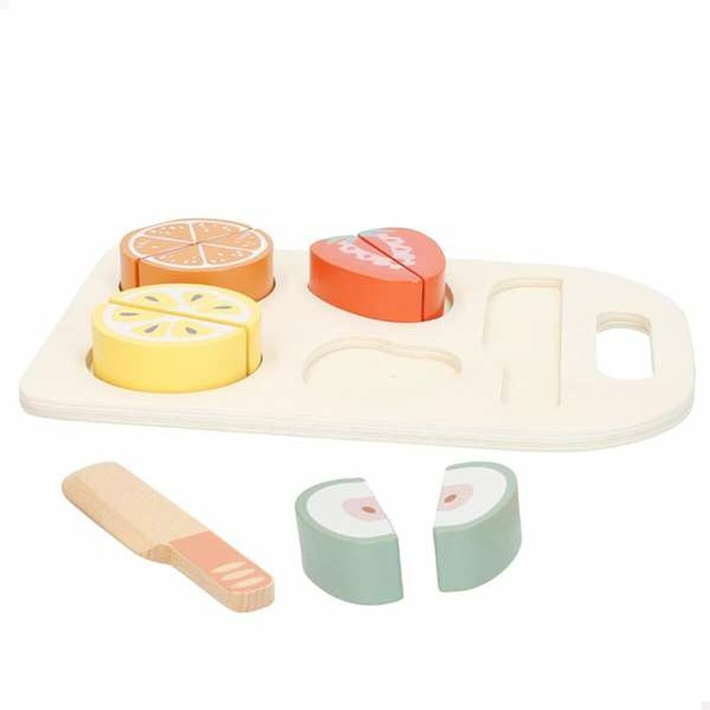 Juego de madera educativo: Niños aprendiendo con tabla de frutas