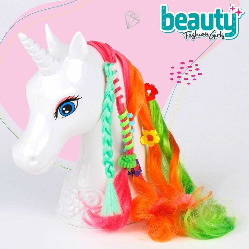 Set Belleza Niñas: unicornio con trenzas y gomas