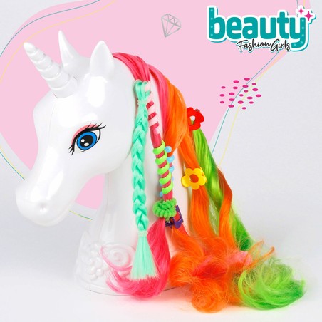 Set Belleza Niñas: unicornio con trenzas y gomas