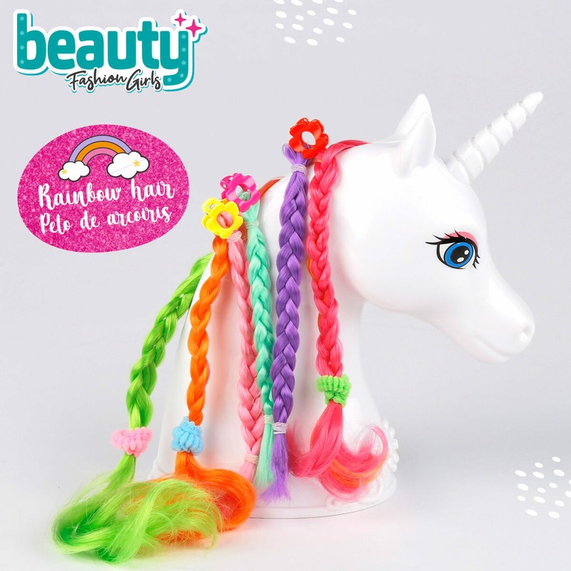 Juego creatividad infantil: busto unicornio para peinar