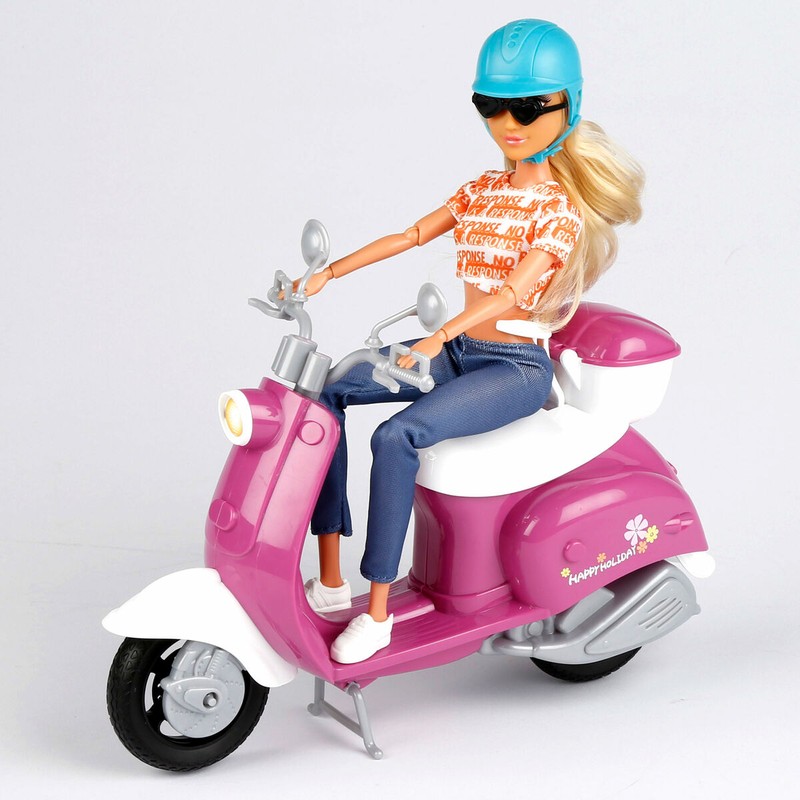 Accesorios de muñeca con scooter móvil y gafas