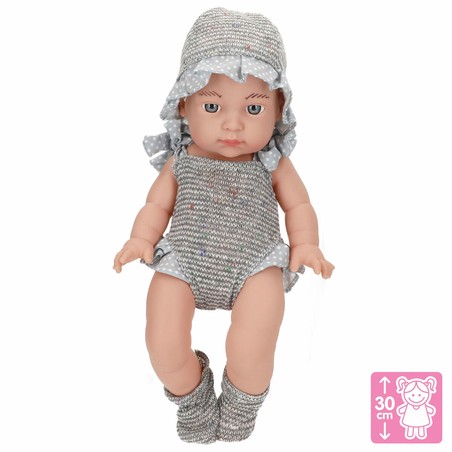 Set de Muñeco Bebé con gorrito y sonajero, juguete para motricidad fina bebés