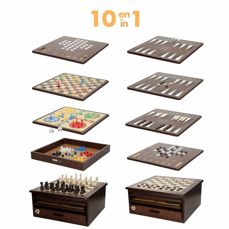 Piezas de juego de mesa portátil de madera