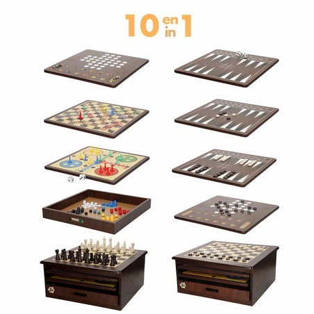 Piezas de juego de mesa portátil de madera