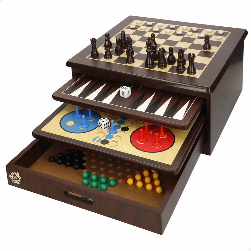 Juego de mesa 10 en 1 con tableros y accesorios