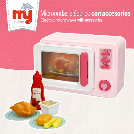 Microondas de juguete con botones interactivos y rueda on/off
