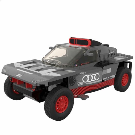 Coche de rally Audi RS Q e-tron, juguete ensamblado con pegatinas realistas