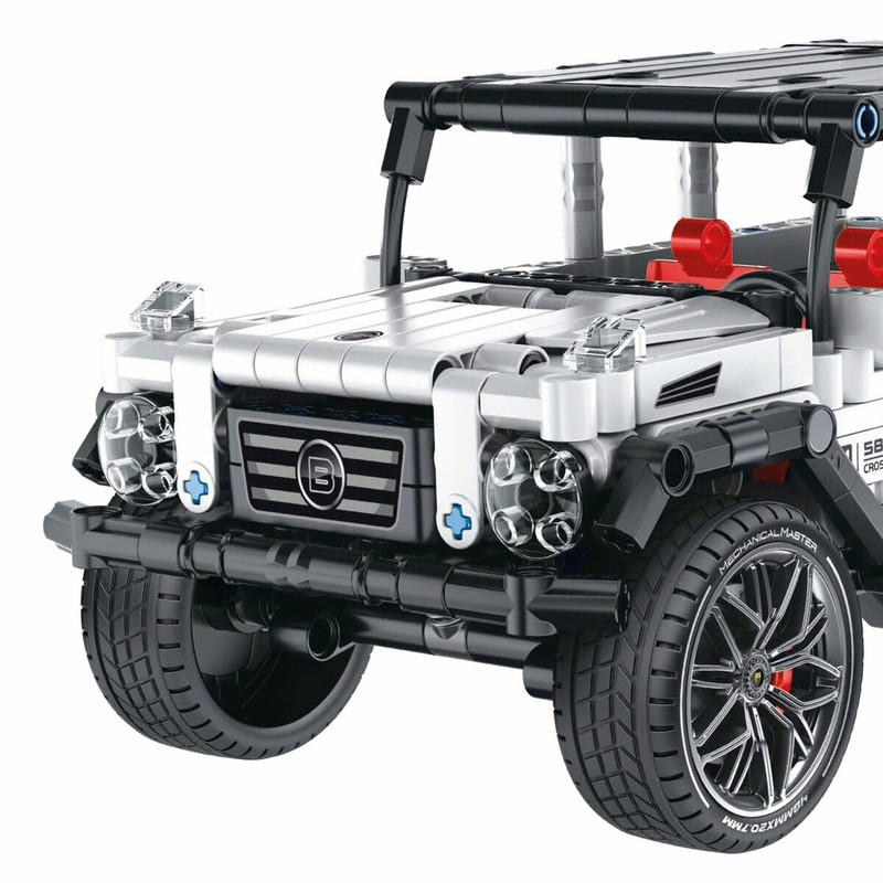 Bloques construcción infantiles para montar coche con sistema pull-back