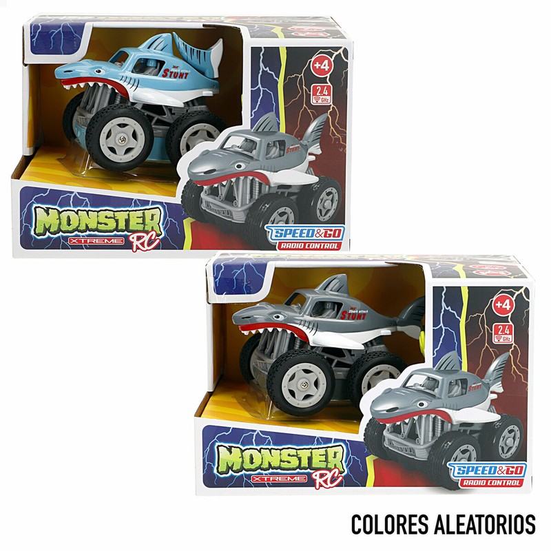 Coche teledirigido acrobático para niños con diseño de tiburón