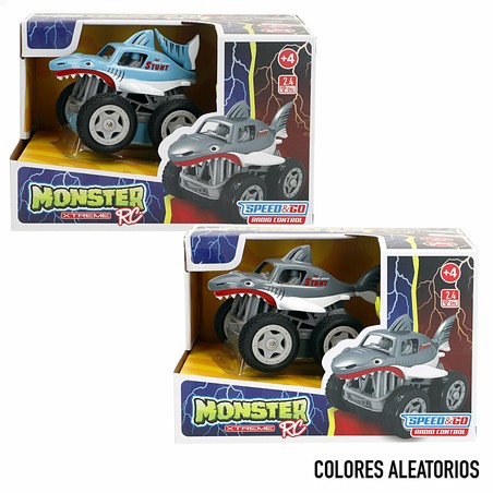 Coche teledirigido acrobático para niños con diseño de tiburón