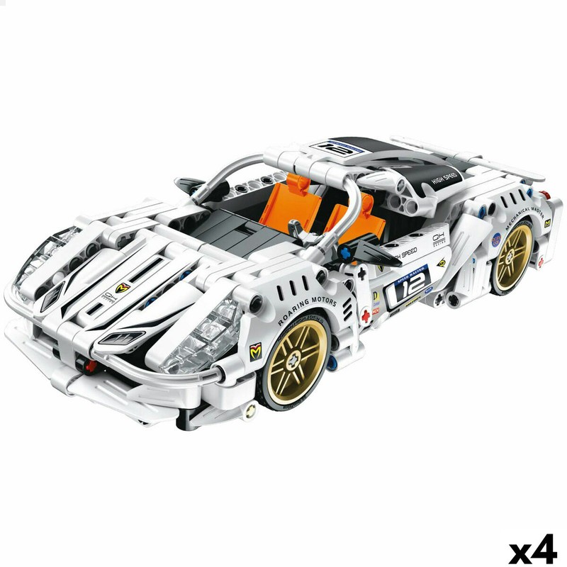 Juguetes construcción niños: coche deportivo pull-back montado