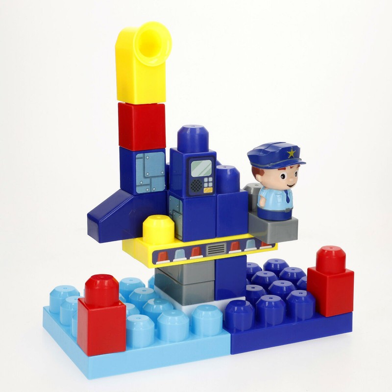 Construcción niños 3 años: figura de policía y pegatinas