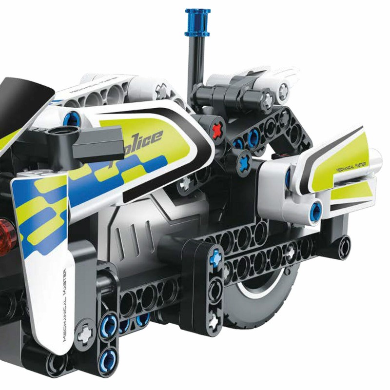 Bloques construcción infantiles moto pull-back