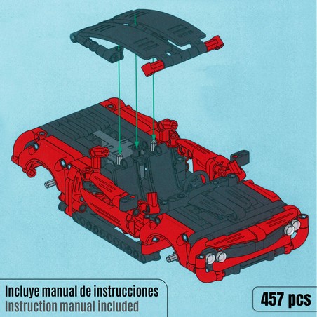 Coche de construcción para niños: diseño robusto y puertas funcionales