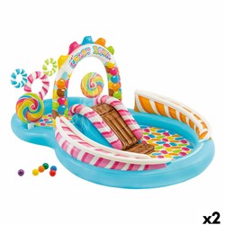 Piscina Hinchable Niños Intex Candy Zone con tobogán y juegos acuáticos
