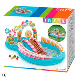 Piscina Hinchable Niños Intex Candy Zone con tobogán y juegos acuáticos 2