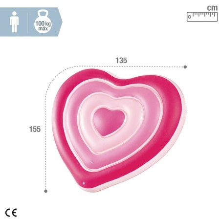 Colchoneta inflable gigante en forma de corazón
