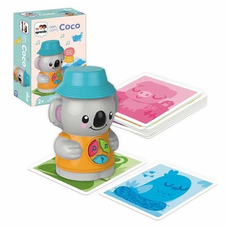 Niño aprendiendo sonidos de animales con juguete interactivo Diset Coco