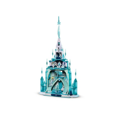 Interior del castillo Lego Frozen con sala del trono y fuente