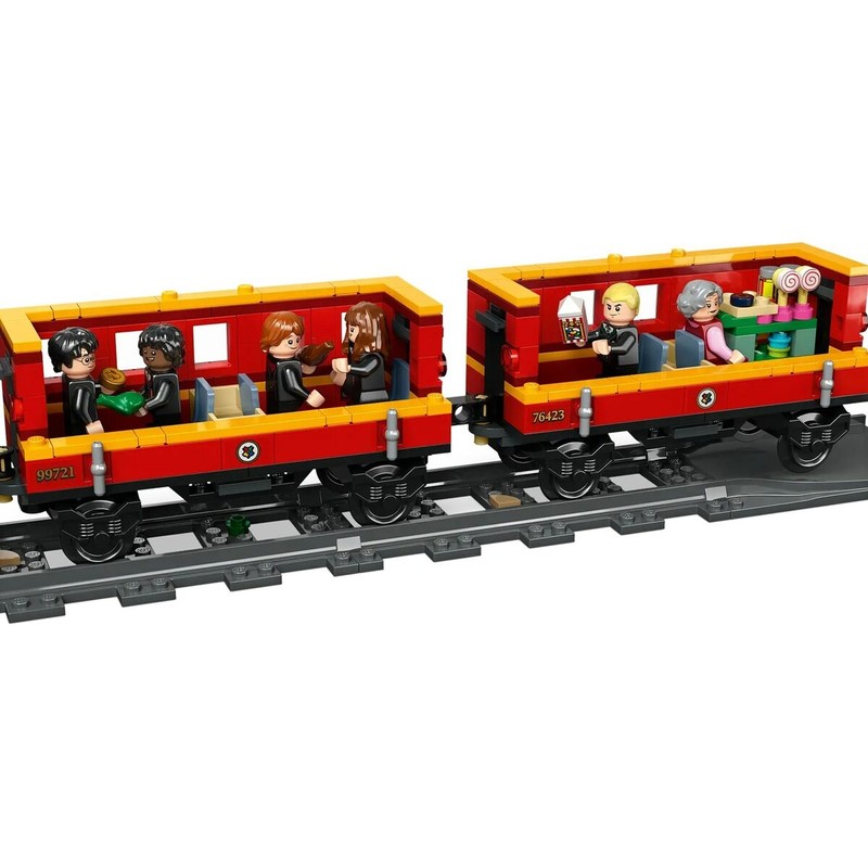 Bloques construcción infantiles: vagón del Hogwarts Express con minifiguras