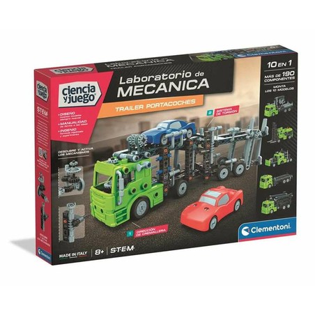 Juguetes construcción niños Clementoni Mechanics trailer portacoches