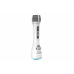 Micrófono Karaoke Infantil blanco con luces, ideal para niños +8 años.