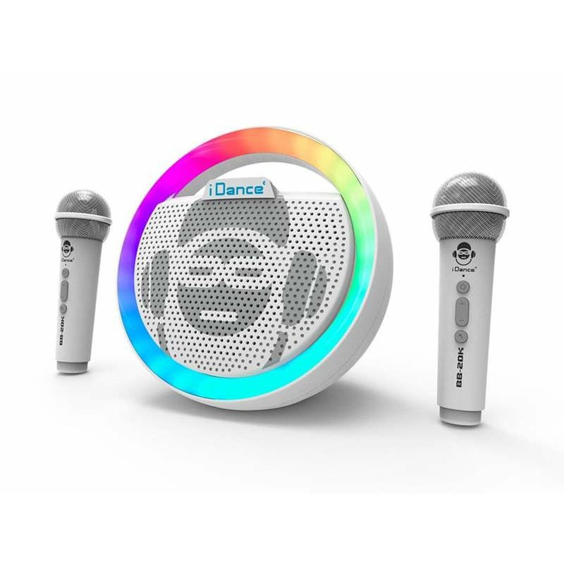 Altavoz Karaoke Niños inalámbrico con micrófono blanco