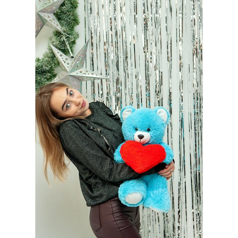Oso de peluche para bebé azul lavable