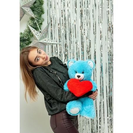 Oso de peluche para bebé azul lavable
