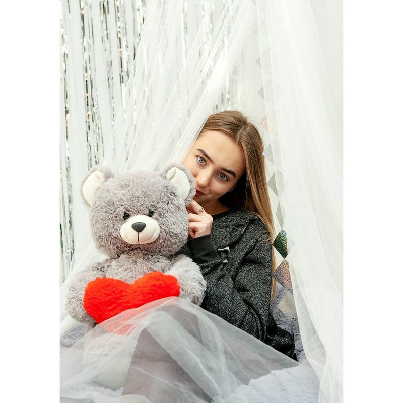 Juguete infantil GO GIFT oso de peluche gris
