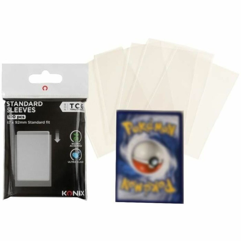Fundas cartas coleccionables KONIX transparentes para barajas de juego
